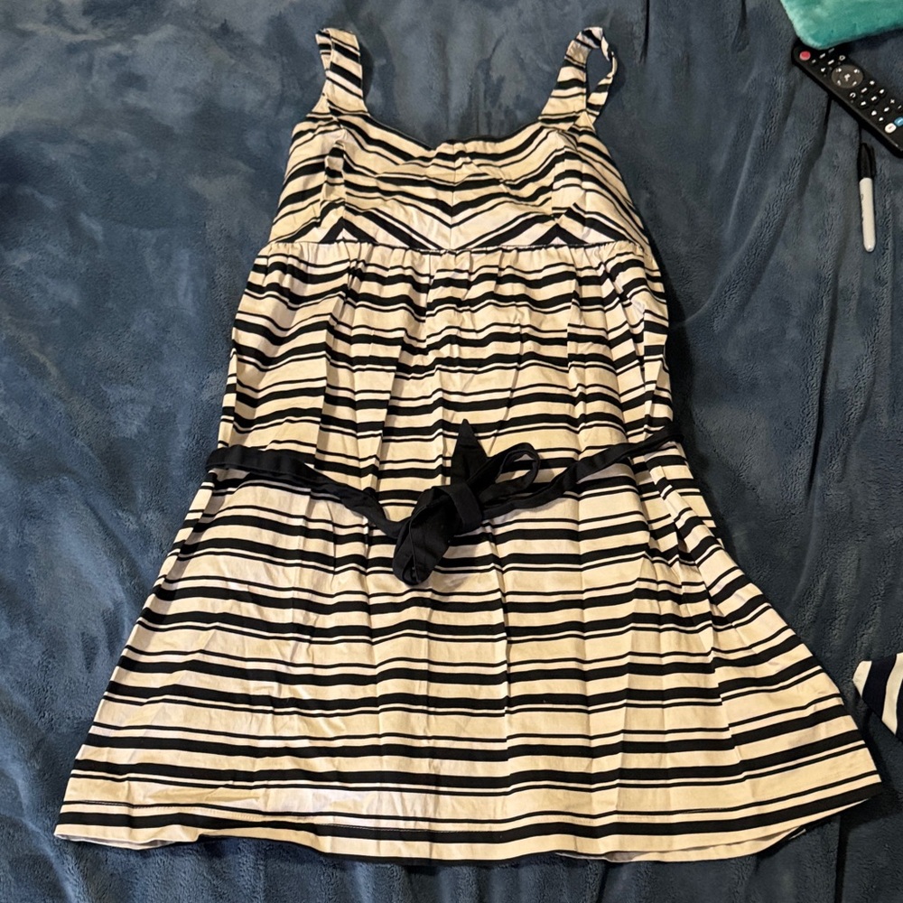 Motherhood Black and Cream Maternity Dress